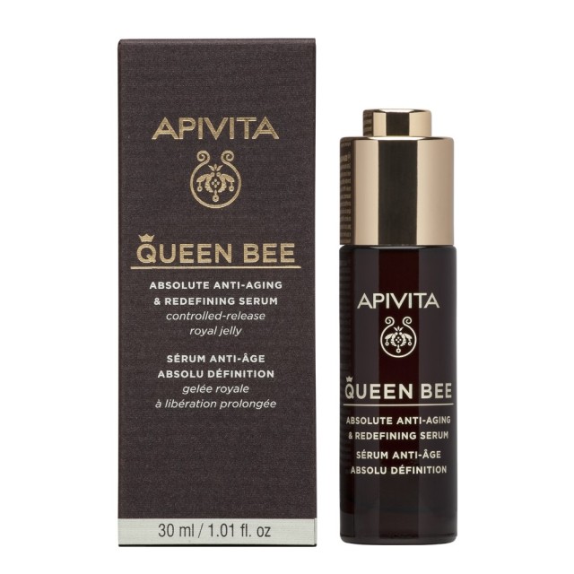 Apivita Queen Bee Absolute Anti-Aging & Redefining Serum 30ml (Ορός Απόλυτης Αντιγήρανσης & Ανόρθωσης Περιγράμματος με Βασιλικό Πολτό Ελεγχόμενης Αποδέσμευσης)
