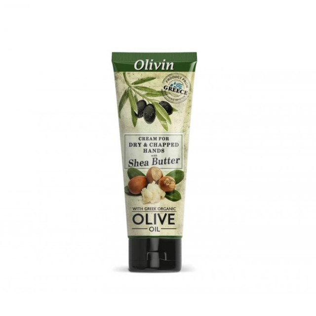 Olivin Cream For Dry & Chapped Hands Shea Butter 75ml (Βουτυρώδης Kρέμα Xεριών για Ξηρά & Ταλαιπωρημένα Χέρια)