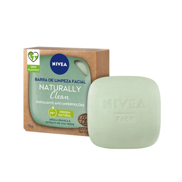 Nivea Naturally Clean Bar 75gr (Mπάρα Kαθαρισμού Προσώπου - Scrub για Καθαρισμό των Πόρων)