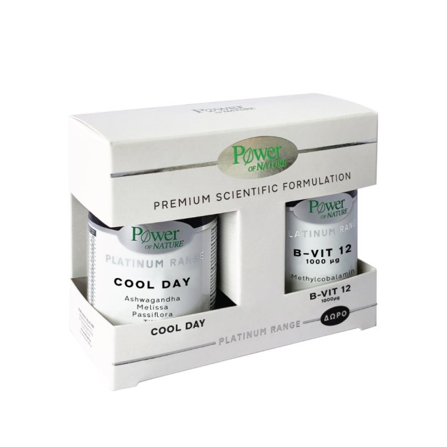 Power Health Platinum SET Cool Day 30caps & ΔΩΡΟ B-VIT 12 1000mg 20tabs (ΣΕΤ Συμπληρωμάτων Διατροφής για τη Φυσιολογική Λειτουργία του Νευρικού Συστήματος & ΔΩΡΟ Βταμίνη Β12)