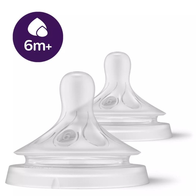 Avent Natural Response Teat SCY966/02 2τεμ (Θηλές Σιλικόνης με Φυσική Ροη΄ Θηλασμού 6μ+)