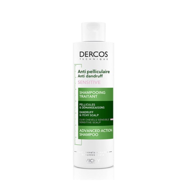 Vichy Dercos Anti Dandruff Sensitive  Shampoo 200ml (Σαμπουάν Xωρίς Θειικά Άλατα για Πιτυρίδα & Ξηρο