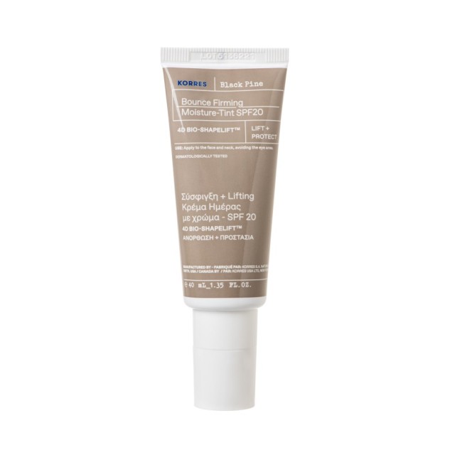 Korres Black Pine 4D Bounce Firming Moisture-Tint SPF20 40ml (Κρέμα Ημέρας με Χρώμα & Αντηλιακή Προσ