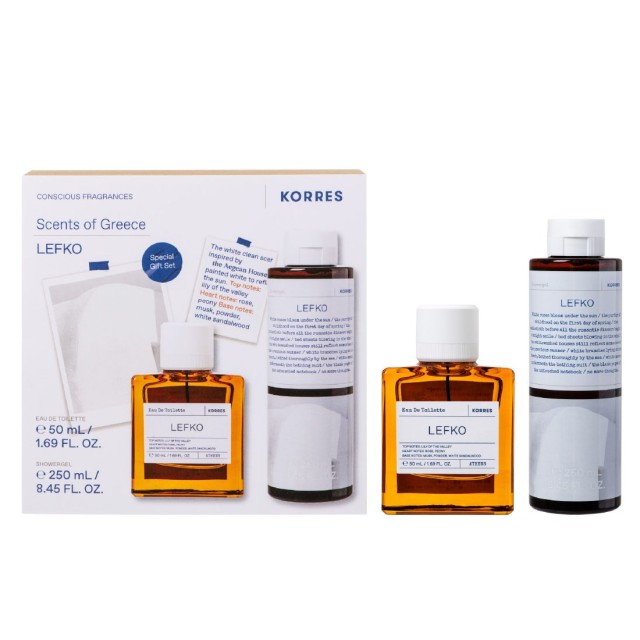 Korres SET Lefko Eau de Toilette 50ml & Lefko Shower Gel 250ml (ΣΕΤ με Άρωμα & Αφρόλουτρο)