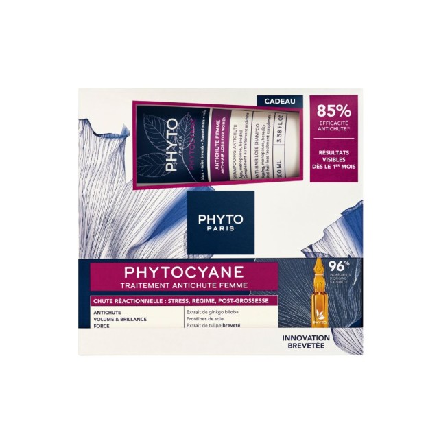 Phyto Phytocyane SET Anti Hair Loss Treatment Women 12x5ml & Gift Anti-Hair Loss Shampoo 100ml