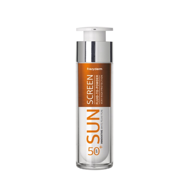 Frezyderm Sun Screen Fluid to Powder SPF50+ 50ml (Αντηλιακή Λεπτόρρευστη Κρέμα Προσώπου με Αίσθηση Πούδρας) 