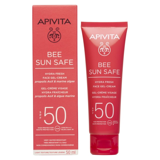 Apivita Bee Sun Safe Hydra Fresh Face Gel-Cream SPF50 50ml (Αντηλιακή Ενυδατική Κρέμα-Τζελ Προσώπου)