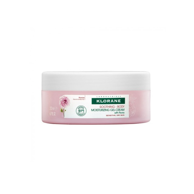 Klorane Peony Soothing Body Moisturizing Gel-Cream 200ml (Ενυδατική Κρέμα-Τζελ Σώματος για Ευαίσθητη