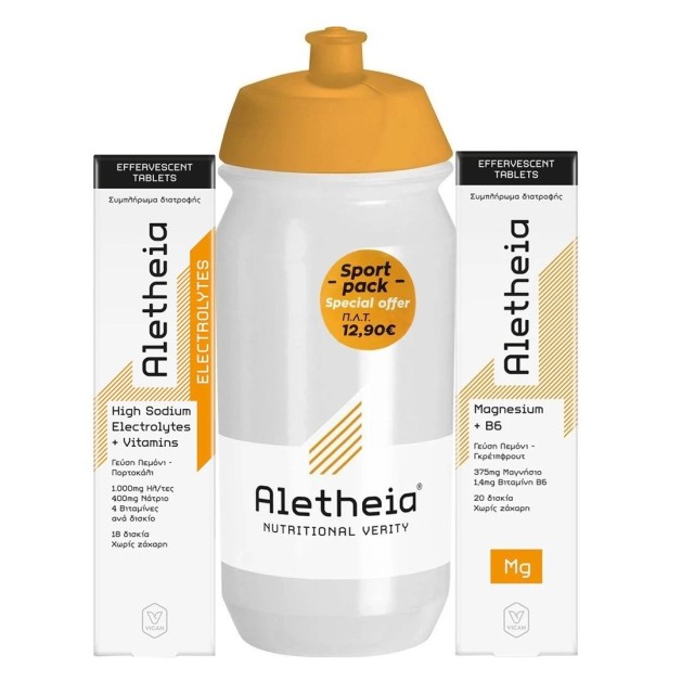 Aletheia SET High Sodium Electrolytes & Vitamins 18tabs & Magnesium & B6 20tabs & ΔΩΡΟ Sport Bottle (ΣΕΤ Συμπληρωμάτων Διατροφής Ηλεκτρολυτες & Μαγνήσιο & ΔΩΡΟ Μπουκάλι)