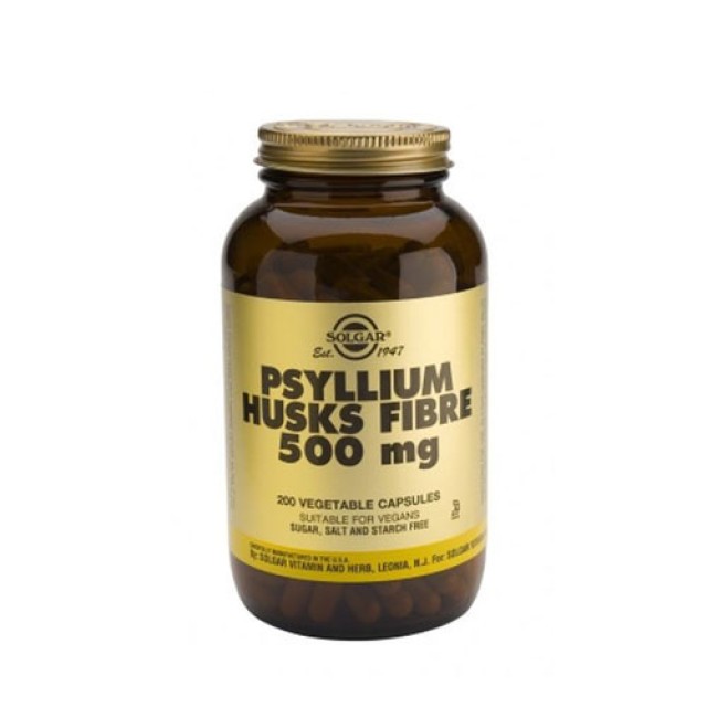 Solgar Psyllium Husks Fibre 500mg 200vegetarian caps (Φυτικές ίνες)