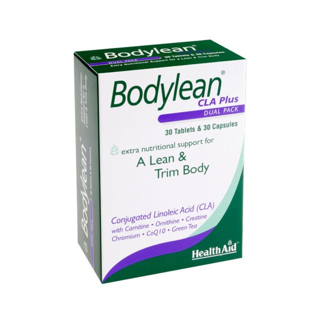 Health Aid Bodylean CLA Plus 30caps + 30tabs (Συμπλήρωμα Διατρπφής για Αύξηση Καύσεων & Αδυνάτισμα)