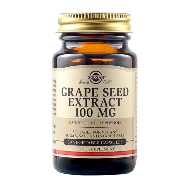 Solgar Grape Seed Extract 100mg 30veg caps (Αντιοξειδωτικό)