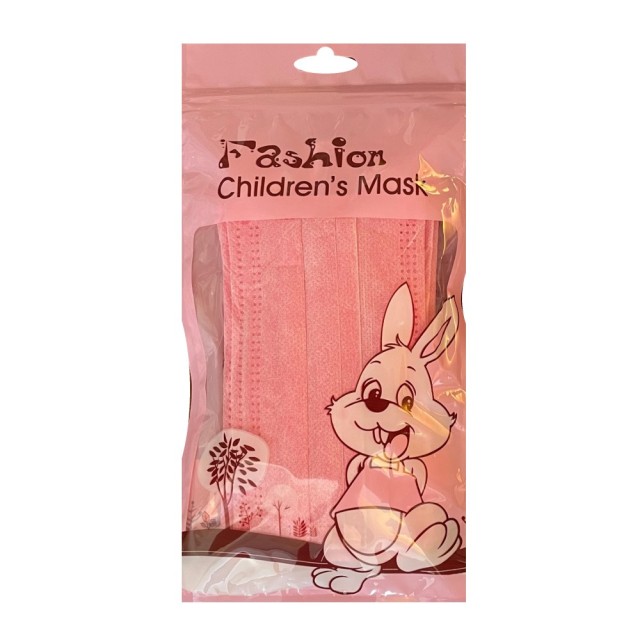 Kids Disposable Protective Masks Pink 10τεμ (Παιδικές Μάσκες Προστασίας Χειρουργικού Τύπου 3 Στρωμάτων Ροζ 3-6 Ετών)