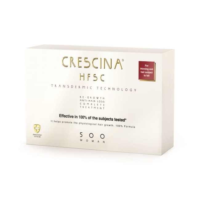 Crescina Transdermic HFSC Complete Woman 500 20x3,5ml (Ολοκληρωμένη Αγωγή για Γυναίκες με Αραίωση Μαλλιών σε Μεσαίο & Προχωρημένη Τριχόπτωση)