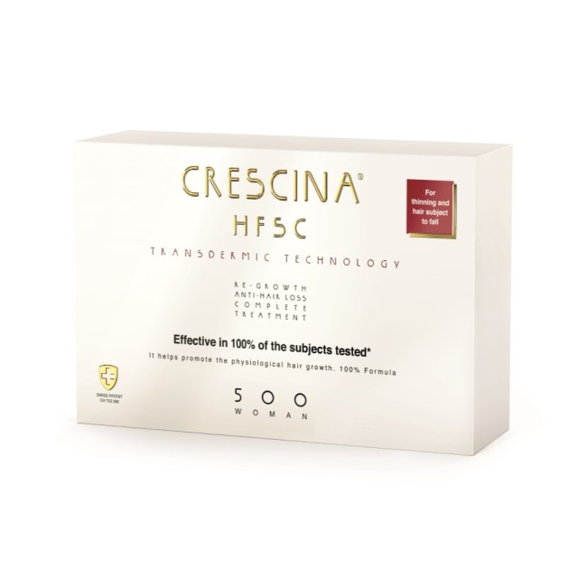 Crescina Transdermic HFSC Complete Woman 500 20x3,5ml (Ολοκληρωμένη Αγωγή για Γυναίκες με Αραίωση Μαλλιών σε Μεσαία & Προχωρημένη Τριχόπτωση)