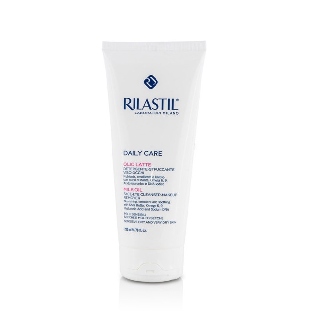 Rilastil Daily Care Milk Oil Face & Eyes Cleanser 200ml (Aπαλό Γαλάκτωμα Καθαρισμού/Ντεμακιγιάζ για Πρόσωπο & Μάτια)