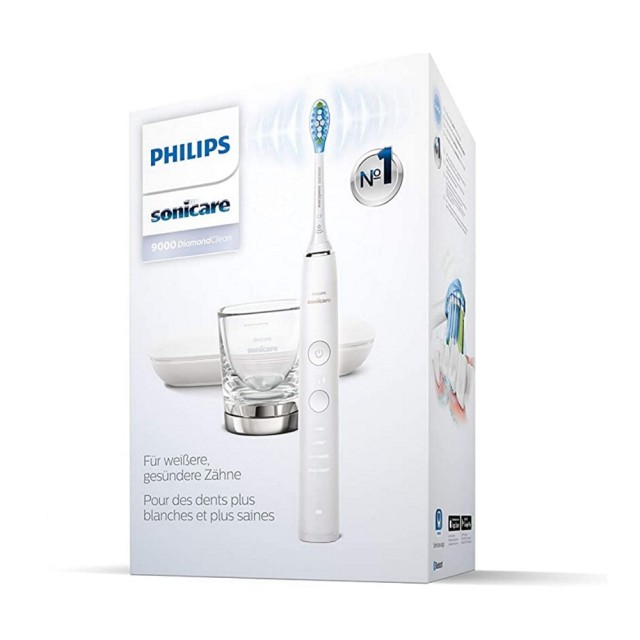 Philips Sonicare 9000 Diamond Clean White HX9911/27 (Ηλεκτρική Οδοντόβουρτσα με Ποτήρι Φόρτισης & Θήκη Μεταφοράς με Φόρτιση USB Άσπρη)