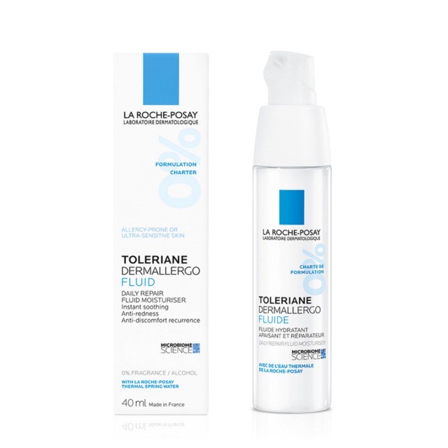 La Roche Posay Toleriane Dermallergo Fluid 40ml (Ενυδατική, Επανορθωτική Λεπτόρρευστη Κρέμα Προσώπου για Επιδερμίδα με Τάση Εκζέματος)