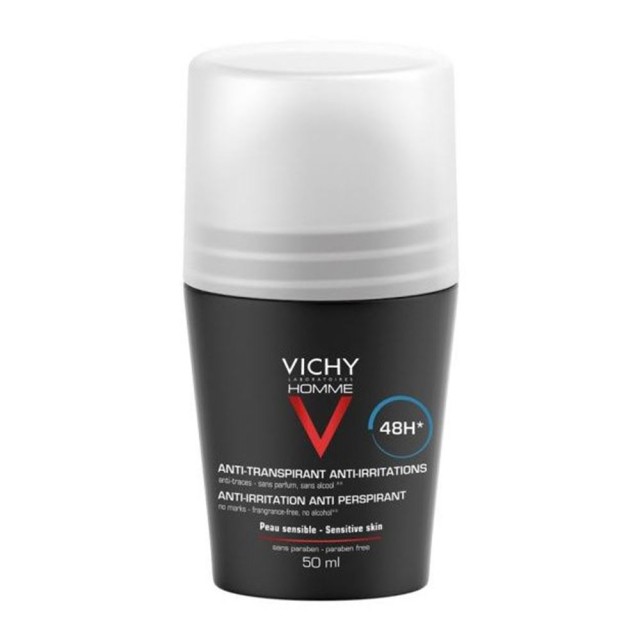 Vichy Homme Deodorant Roll On Anti Transpirant 48H 50ml (Αποσμητικό για Άνδρες με 48ωρη Προστασία) 