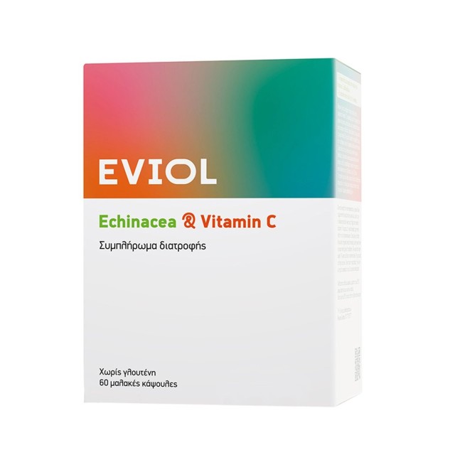 Eviol Food Supplements Echinacea & Vitamin C 60caps (Συμπλήρωμα Διατροφής με Εχινάκεια & Βιταμίνη C)