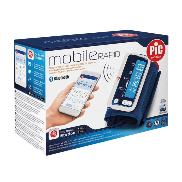 Pic Solution Mobile Rapid Automatic Digital Blood Pressure Monitor with Bluetooth