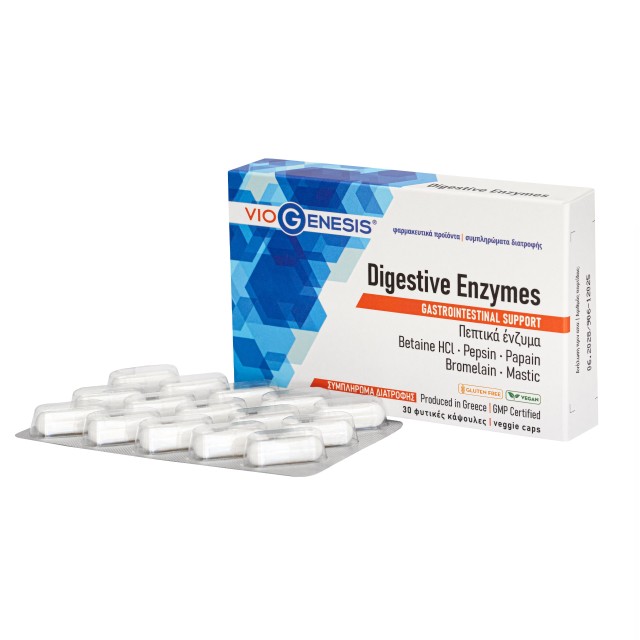 Viogenesis Digestive Enzymes 30caps (Συμπλήρωμα Διατροφής για τη Δυσπεψία)