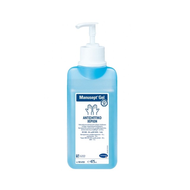 Manusept Gel 475ml (Αντισηπτικό Τζελ Χεριών με Αντλία με 85% Αιθανόλη)