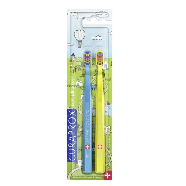Curaprox Ultra-Soft Kids Toothbrushes Duo Special Edition 2τεμ (ΣΕΤ με 2 Εξαιρετικά Μαλακές Παιδικές Οδοντόβουρτσες για Παιδιά 4-12 Ετών)