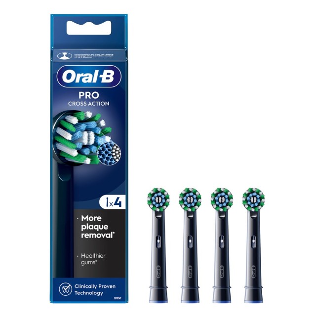 Oral B Cross Action Black Brush Heads 4pcs