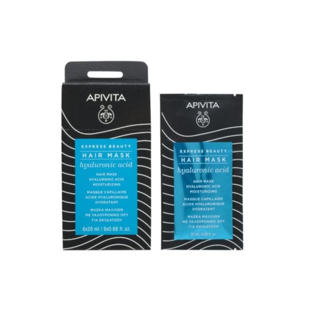 Apivita Holistic Express Beauty Hair Mask Hyaluronic Acid 20ml (Μάσκα Μαλλιών για Ενυδάτωση με Υαλουρονικό Οξύ)