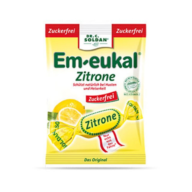 Em Eukal Lemon Sugarfree (Καραμέλες Χωρίς Ζάχαρη Γεύση Λεμόνι)50gr