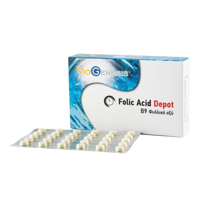 Viogenesis Folic Acid 600μg Depot 90tabs (Συμπλήρωμα Διατροφής Φυλλικού Οξέως Βραδείας Αποδέσμευσης) 