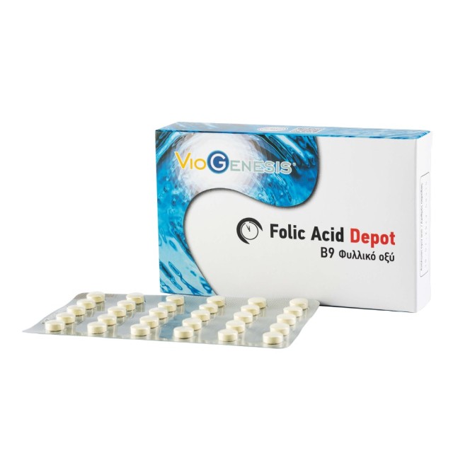 Viogenesis Folic Acid 600μg Depot 90tabs (Συμπλήρωμα Διατροφής Φυλλικού Οξέως Βραδείας Αποδέσμευσης)
