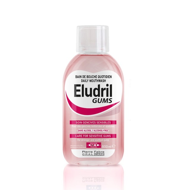 Elgydium Eludril Gums Daily Mouthwash 500ml (Στοματικό Διάλυμα για Kαταπράυνση των Eυαίσθητων Oύλων)