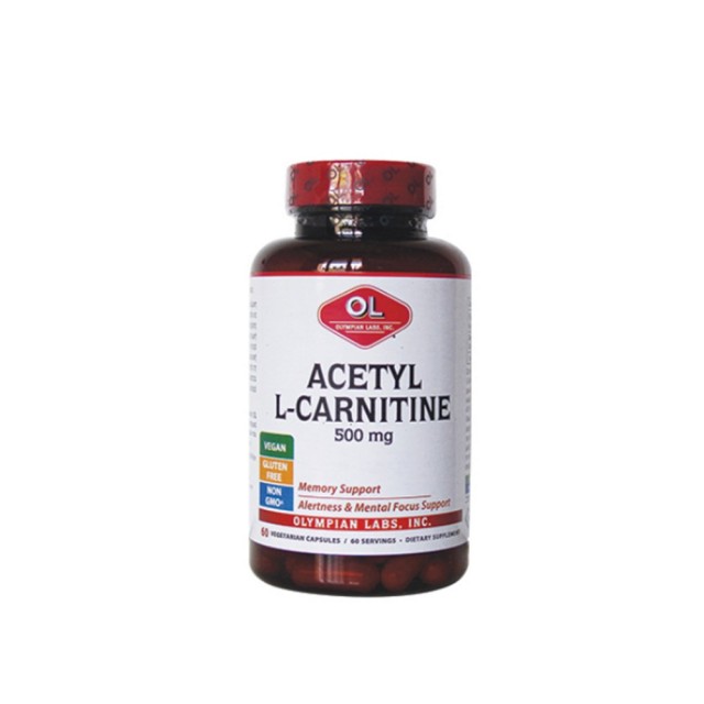 Olympian Labs Acetyl L-Carnitine 500mg 60caps (Συμπλήρωμα Διατροφής για Αντιγήρανση του Δέρματος & των Ιστών)