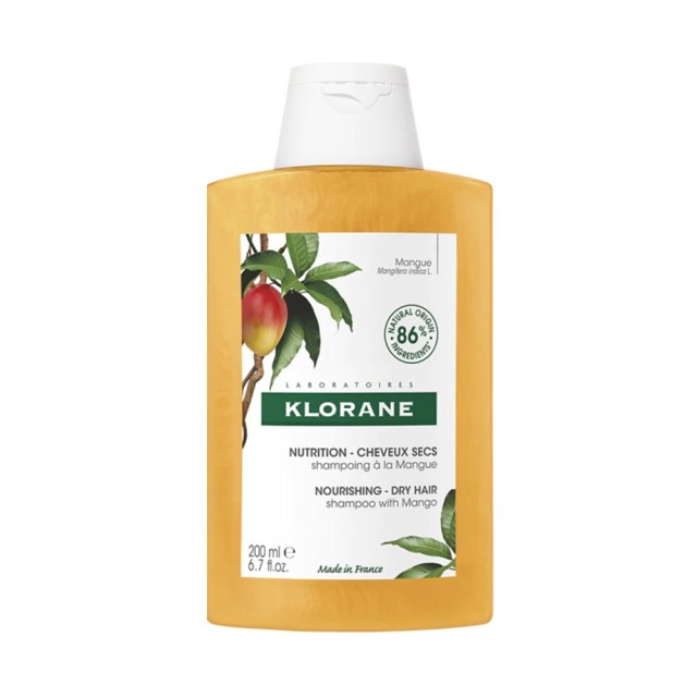 Klorane Mango Nourishing Dry Hair Shampoo 200ml (Σαμπουάν με Μάνγκο για Ξηρά Μαλλιά)