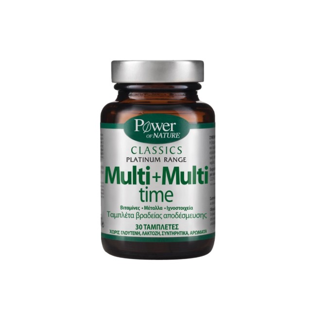 Power Health Platinum Range Multi + Multi Time 30 tabs (Πολυβιταμινούχο Συμπλήρωμα Διατροφής Βραδείας Αποδέσμευσης για τις Καθημερινές Ανάγκες των Ενηλίκων)