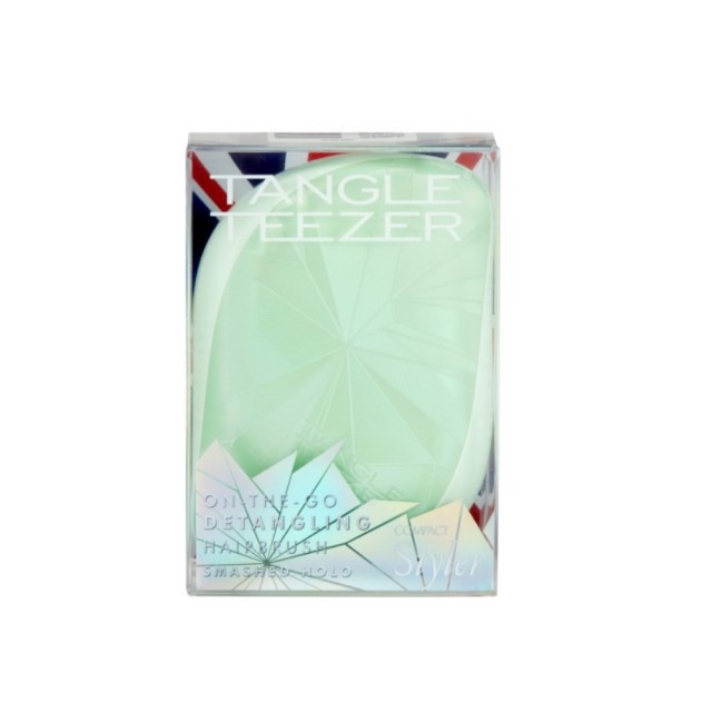 Tangle Teezer Compact Styler On The Go Detangling Hairbrush Smashed Holo Light Green (Βούρτσα Μικρού Μεγέθους Πράσινη)