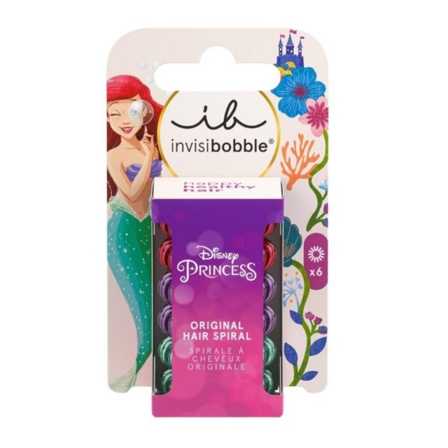 Invisibobble Kids Original Disney Ariel 6τεμ (Παιδικά Λαστιχάκια Μαλλιών Ariel)