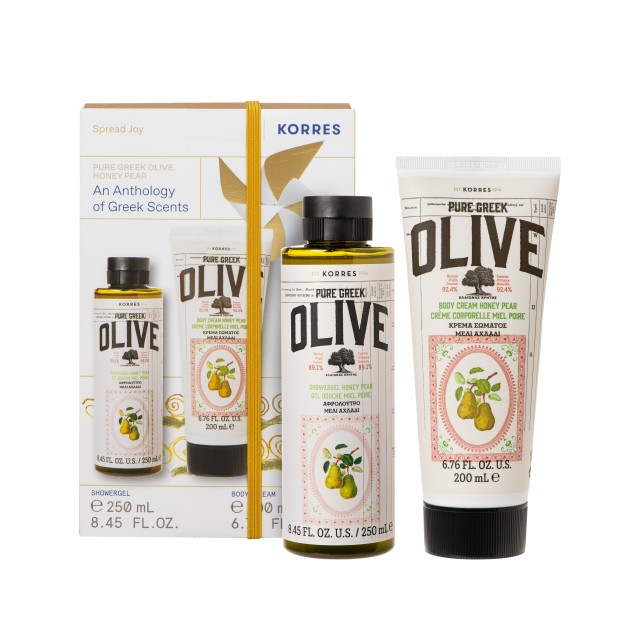 Korres SET Pure Greek Olive Honey Pear Showergel 250ml & Body Cream 200ml (ΣΕΤ με Αφρόλουτρο & Κρέμα Σώματος Μέλι-Αχλάδι)