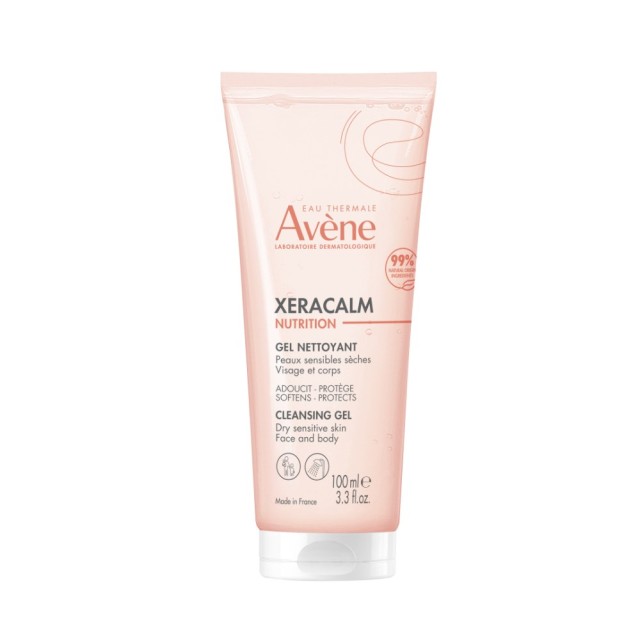 Avene Xeracalm Nutrition Cleansing Gel 100ml (Τζελ Καθαρισμού Προσώπου & Σώματος για το Ευαίσθητο & 