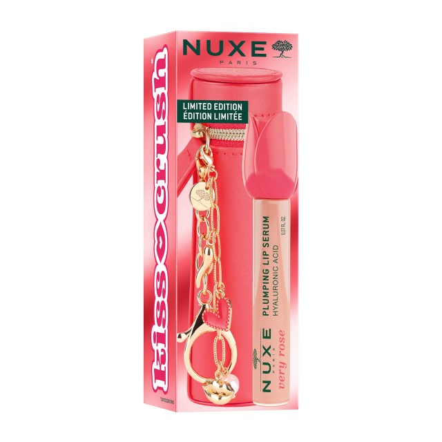 Nuxe SET Very Rose Plumping Lip Serum 8ml & Pouch & Charms
