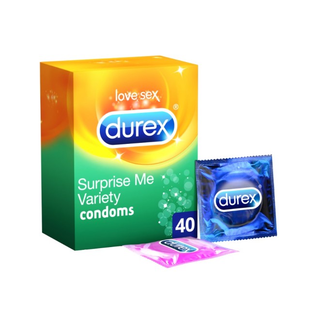 Durex Surpise Me Variety 40τεμ (Προφυλακτικά 4 Ειδών) 