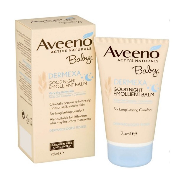 Aveeno Baby Dermexa Good Night Emollient Balm 75ml (Βρεφικό Καταπραϋντικό Balm κατά του Κνησμού) 