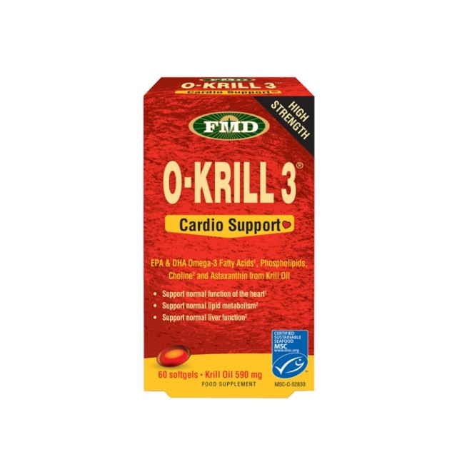 Flora Udos Choice O-Krill Cardio Support 60softgells (Καθαρά Ωμέγα-3 Λιπαρά Οξέα από Krills της Ανταρκτικής)