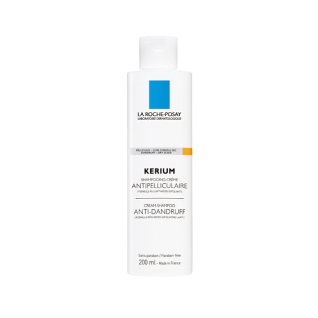 La Roche Posay Shampoo Kerium Antipell Sec 200ml (Αντιπιτυριδικό Σαμπουάν - Κρέμα για τη Ξηρή Πιτυρίδα) 