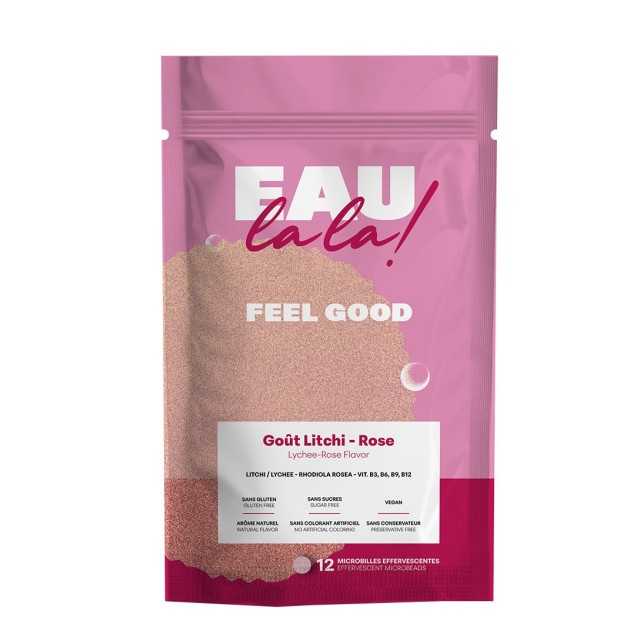 Eau La La Feel Good Effervescent Microbeads 12τεμ (Αναβράζοντα Δισκία με Γεύση Τριαντάφυλλο & Λίτσι για Καλή Διάθεση)