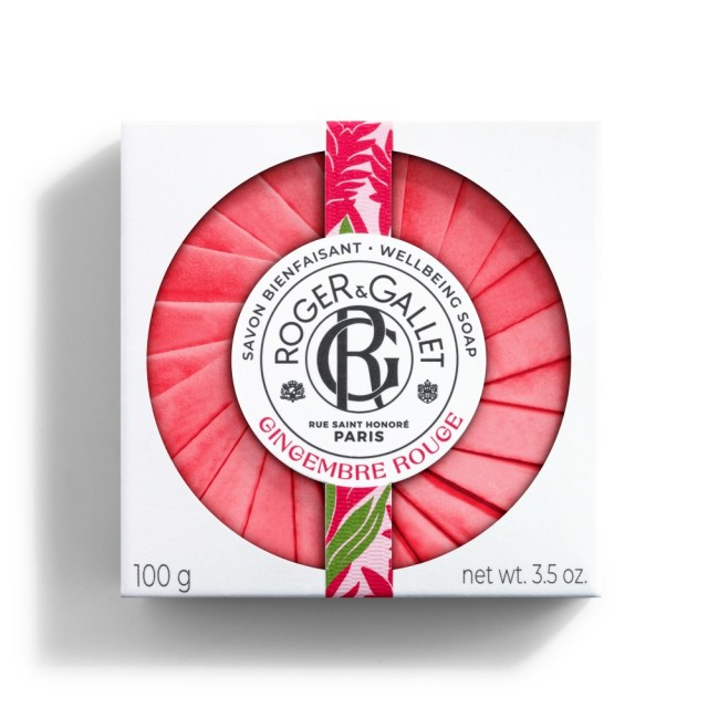 Roger & Gallet Gingembre Rouge Wellbeing Soap 100gr (Αναζωογονητικό Σαπούνι Ροζ Βατόμουρο - Τζίντζερ