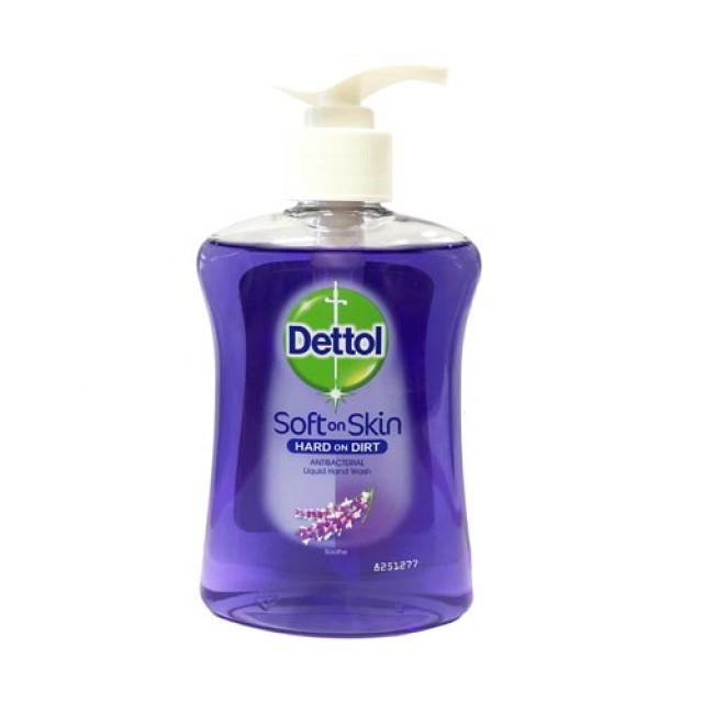 Dettol Soft on Skin Antibacterial Liquid Hand Wash Lavender 250ml (Υγρό Κρεμοσάπουνο Λεβάντα για Ευαίσθητες Επιδερμίδες)