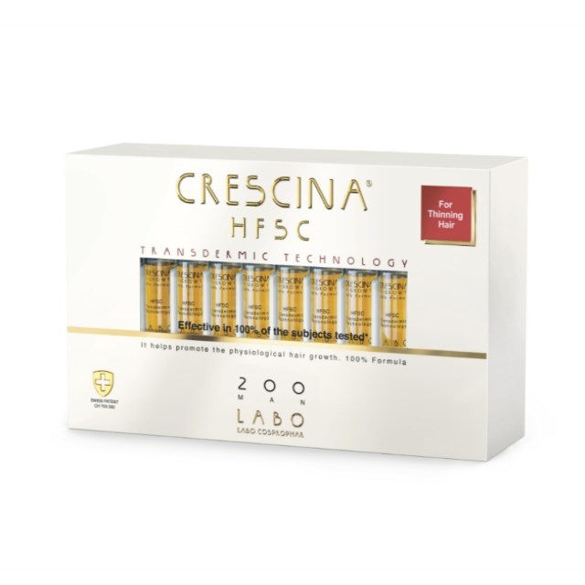 Crescina Transdermic HFSC Man 200 20x3,5ml (Αγωγή για Άνδρες με Αραίωση Μαλλιών σε Αρχικό Στάδιο)